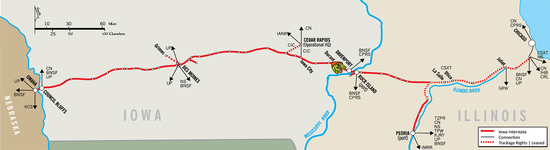 Map showing the Raptor® Tank Cleaning location in Iowa